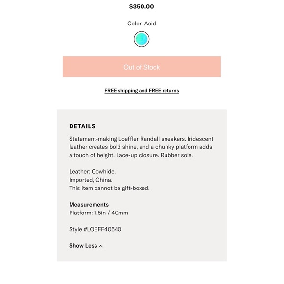 Loeffler Randall Iridescent Platform Sneakers NWT - Picture 8 of 8